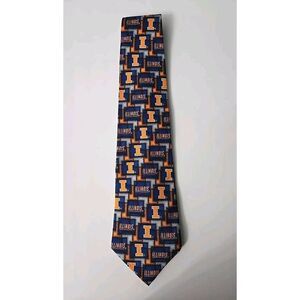 NCAA Illinois Fighting Illini Team Sports Neck Tie Eagles Wings 100%‎ Silk